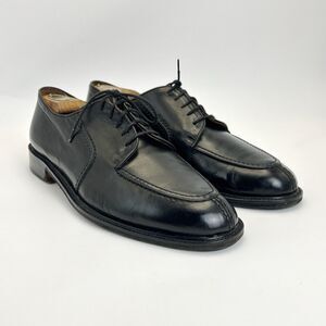 VITO PAPOLO Dress Shoes Mens Sz 9.5 Black Leather Split Apron Toe Derby Vintage